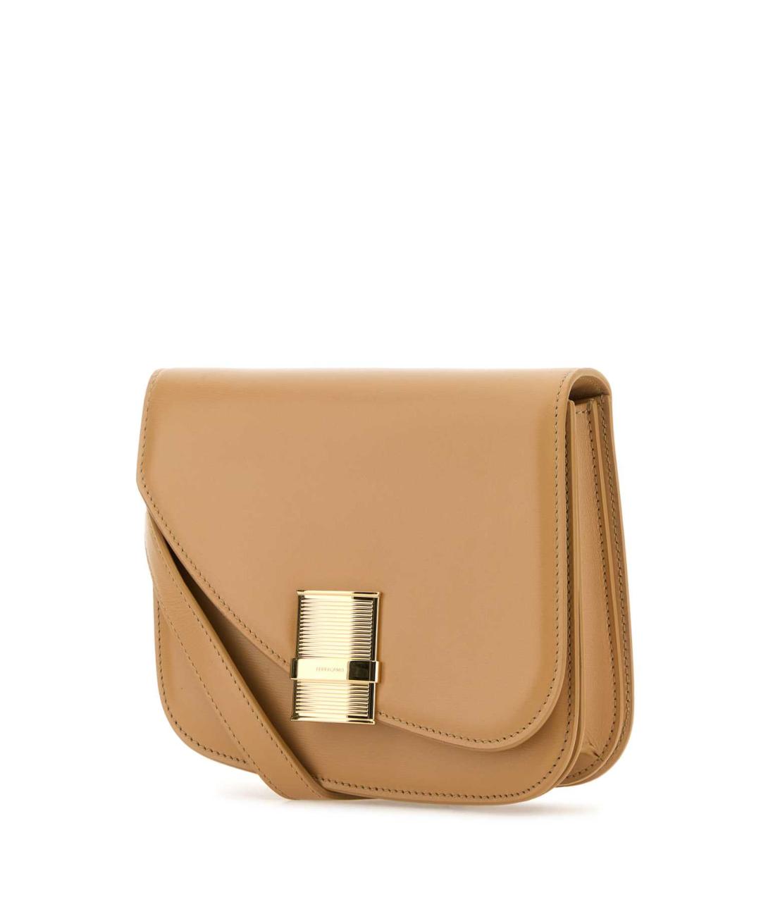 FERRAGAMO Бежевая кожаная сумка через плечо, фото 2