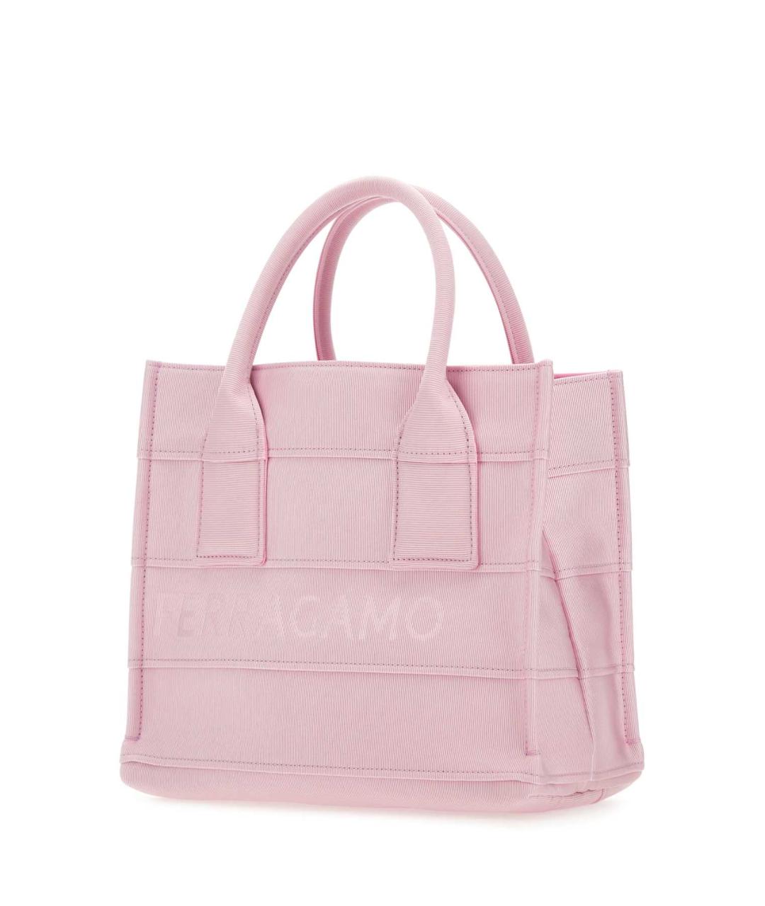 FERRAGAMO Розовая жаккардовая сумка тоут, фото 2