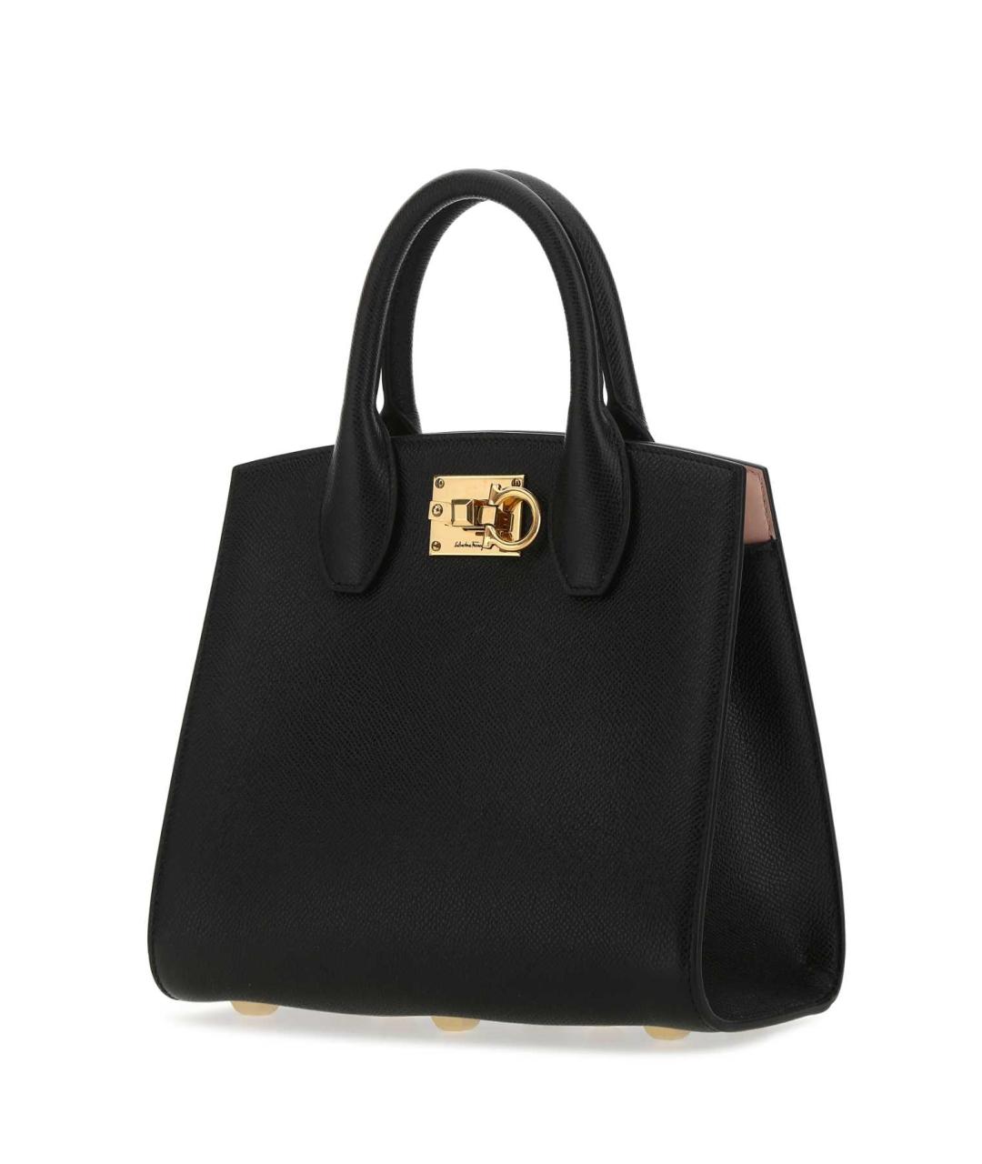 FERRAGAMO Черная кожаная сумка тоут, фото 2