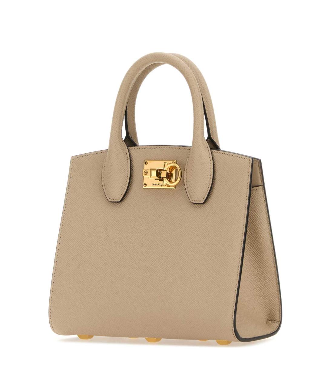 FERRAGAMO Бежевая кожаная сумка тоут, фото 2