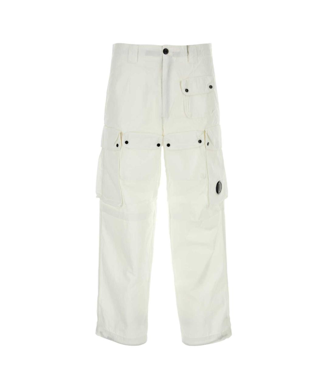CP COMPANY Белые хлопковые прямые брюки, фото 1