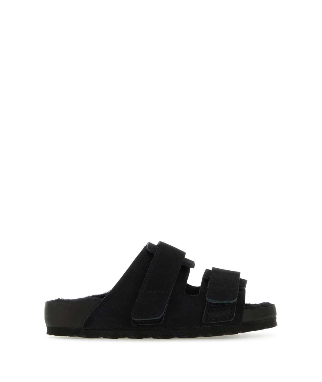BIRKENSTOCK Черные замшевые шлепанцы, фото 1