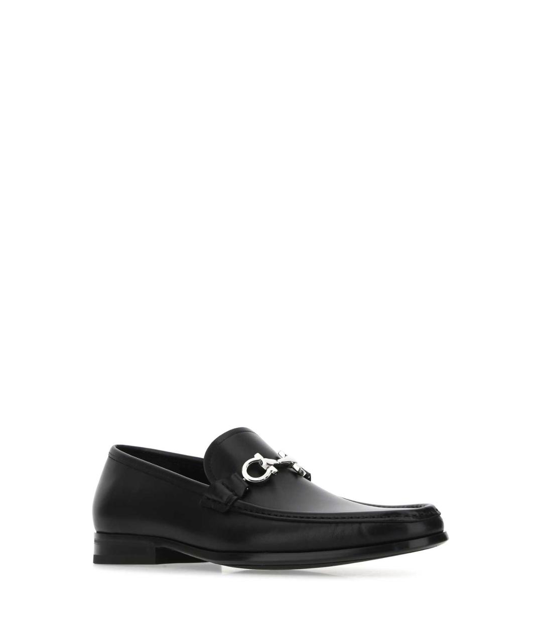 FERRAGAMO Черные кожаные лоферы, фото 2