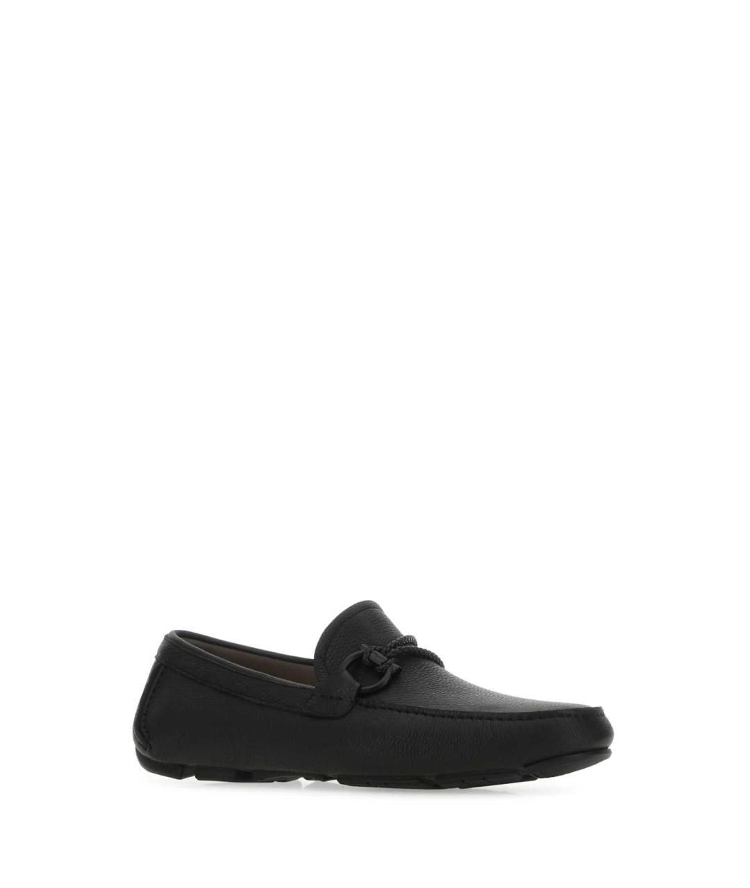 FERRAGAMO Черные кожаные мокасины, фото 2