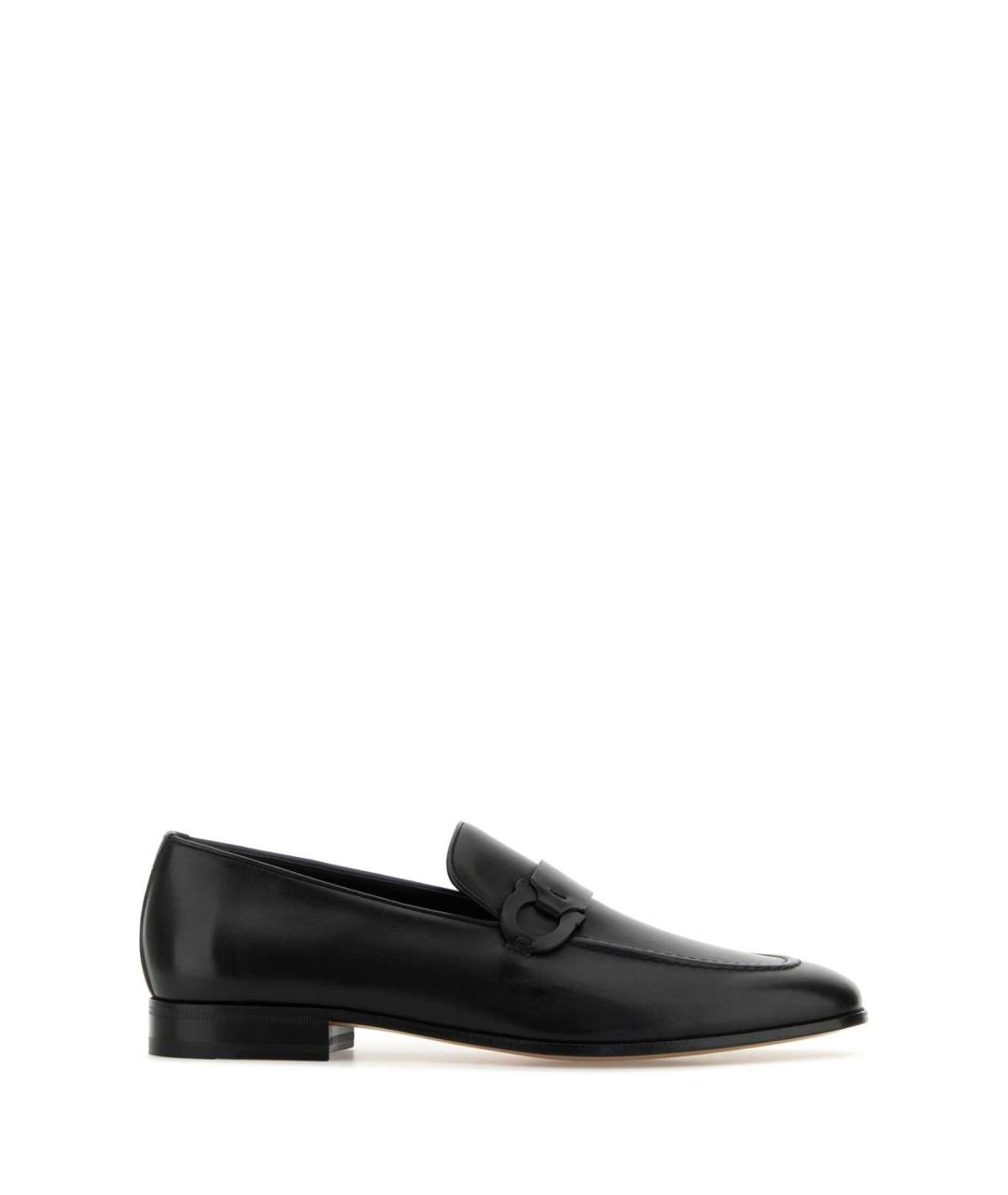 FERRAGAMO Черные кожаные лоферы, фото 1
