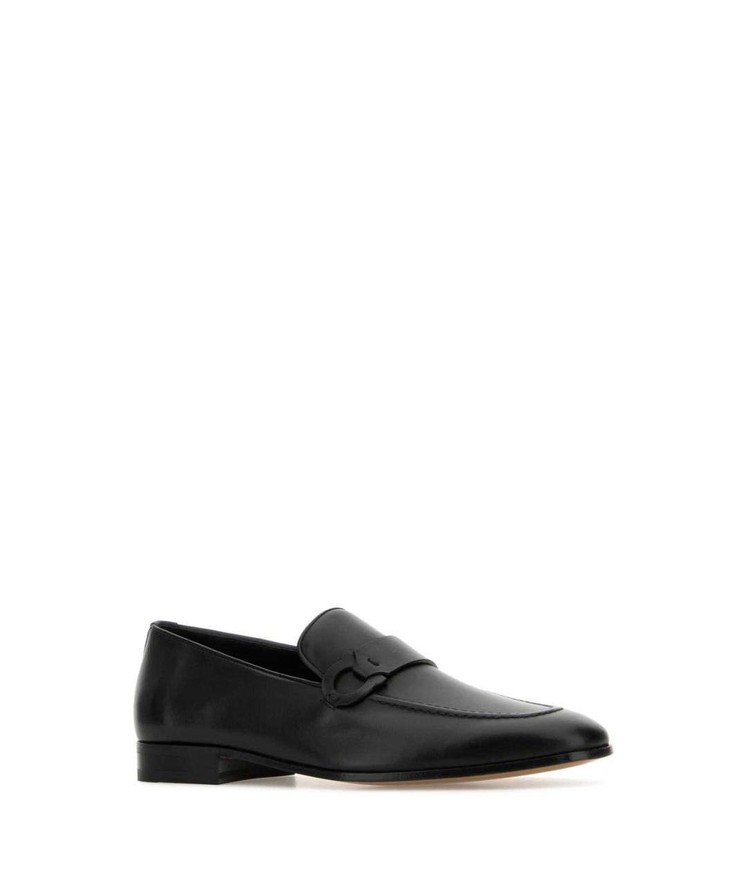 FERRAGAMO Черные кожаные лоферы, фото 2