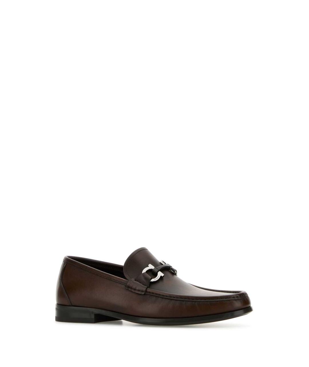 FERRAGAMO Коричневые кожаные лоферы, фото 2