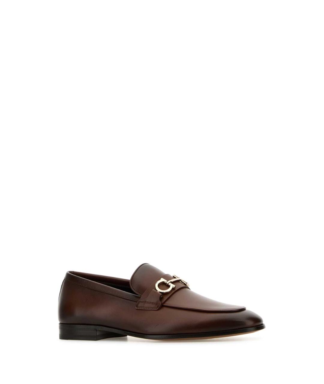 FERRAGAMO Коричневые кожаные лоферы, фото 2