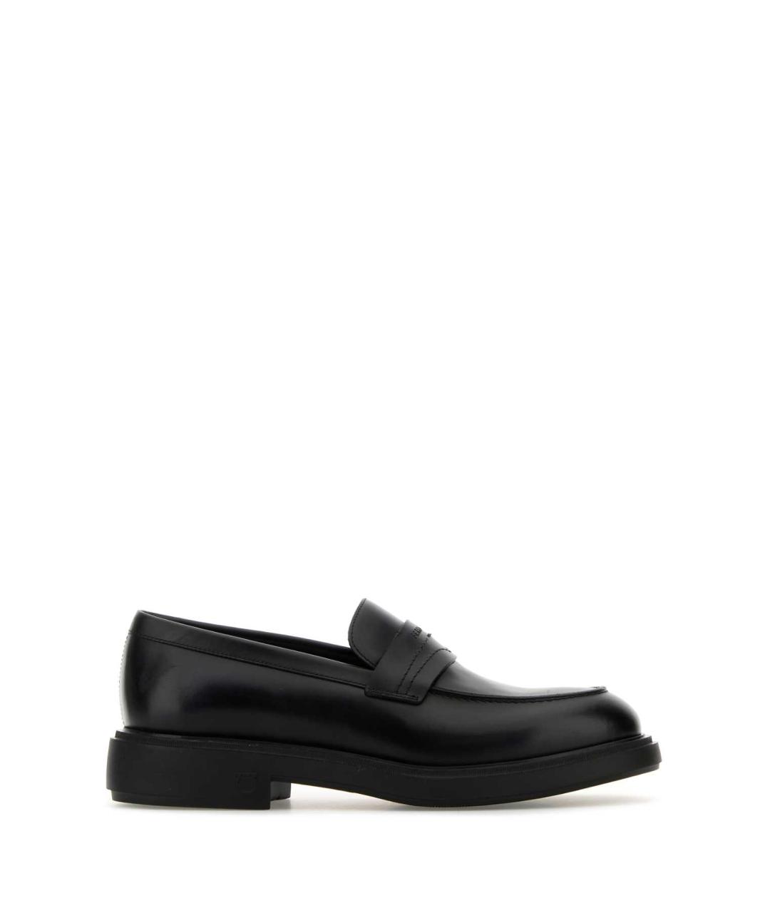 FERRAGAMO Черные кожаные лоферы, фото 1