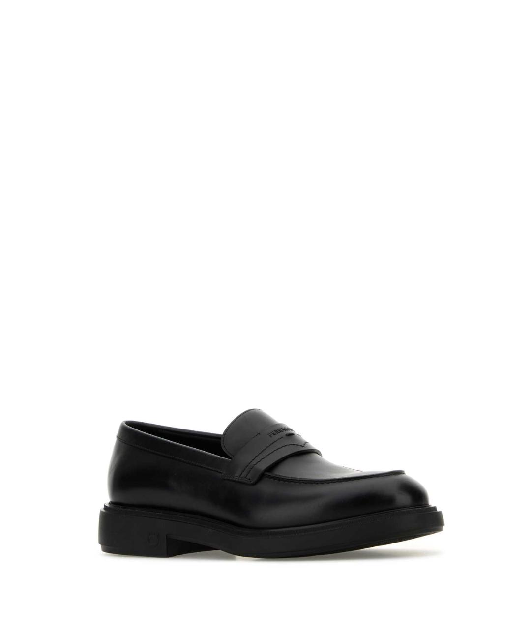 FERRAGAMO Черные кожаные лоферы, фото 2