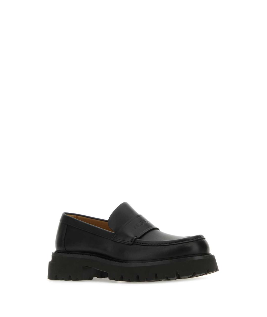 FERRAGAMO Черные кожаные лоферы, фото 2