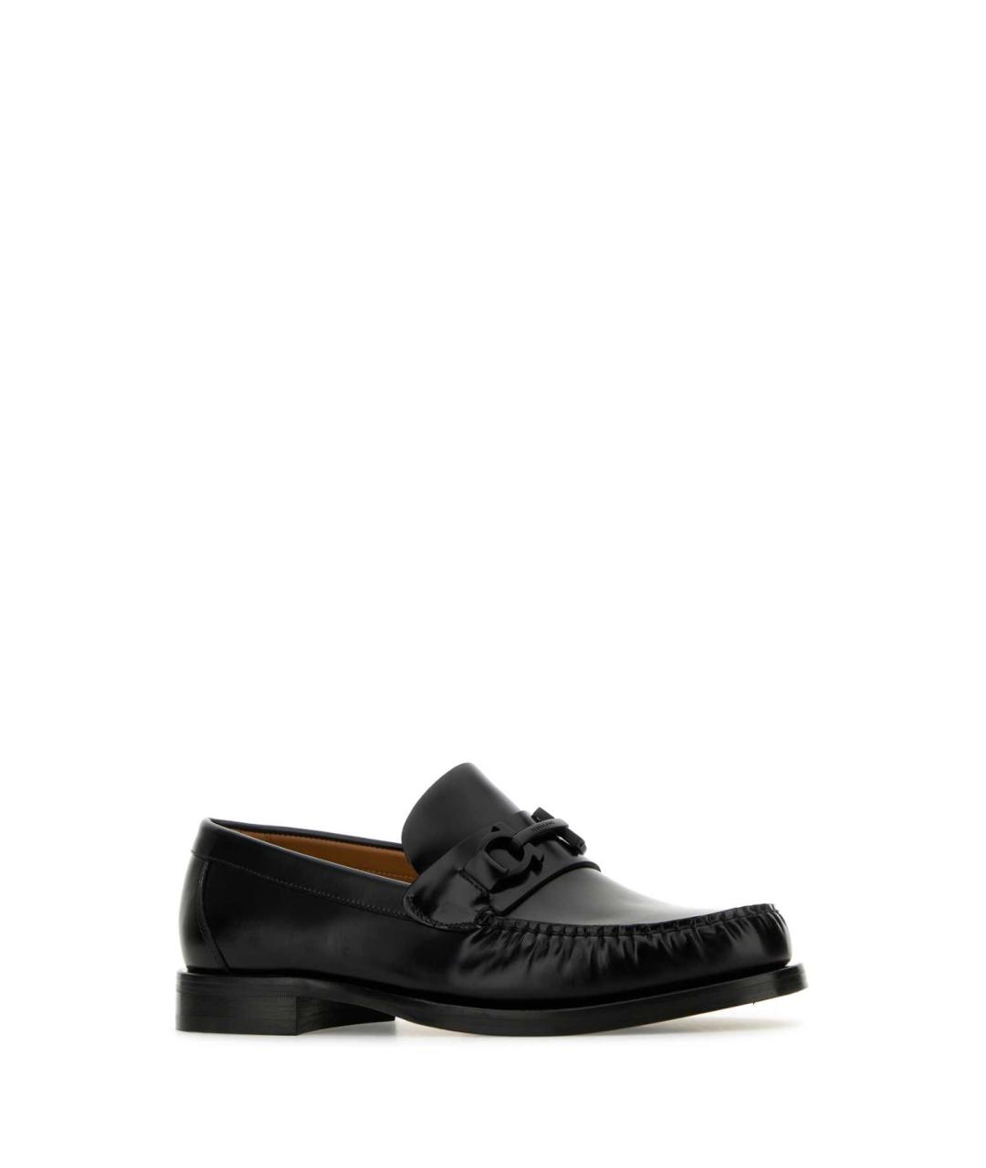 FERRAGAMO Черные кожаные лоферы, фото 2
