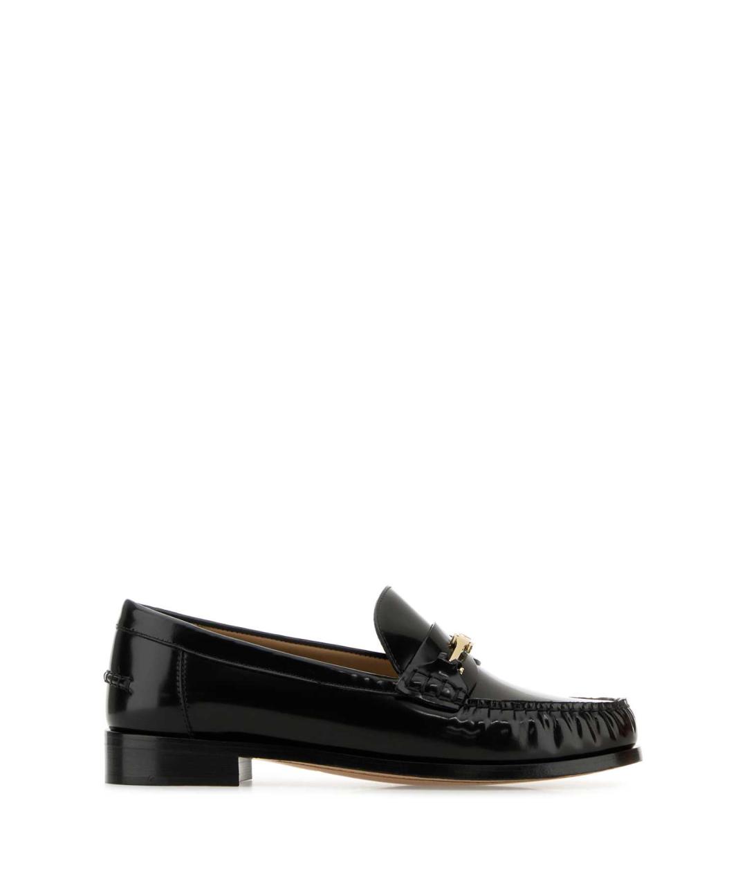 FERRAGAMO Черные кожаные лоферы, фото 1