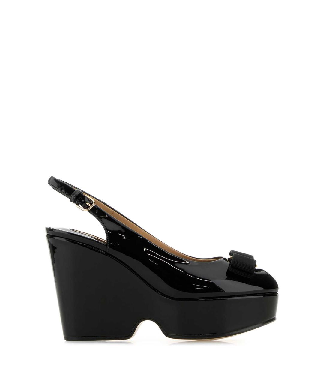 FERRAGAMO Черные кожаные босоножки, фото 1
