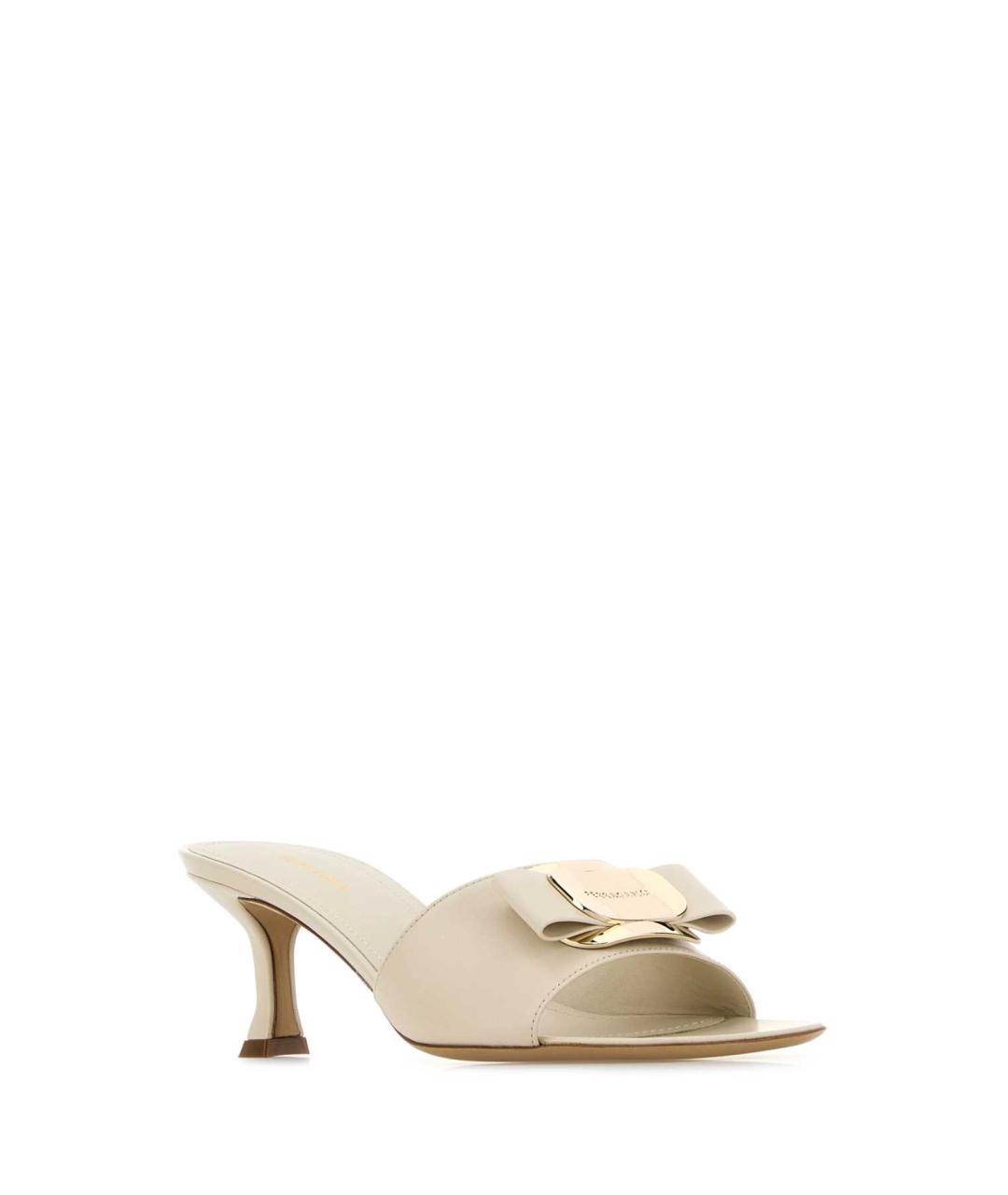 FERRAGAMO Белые кожаные мюли, фото 2