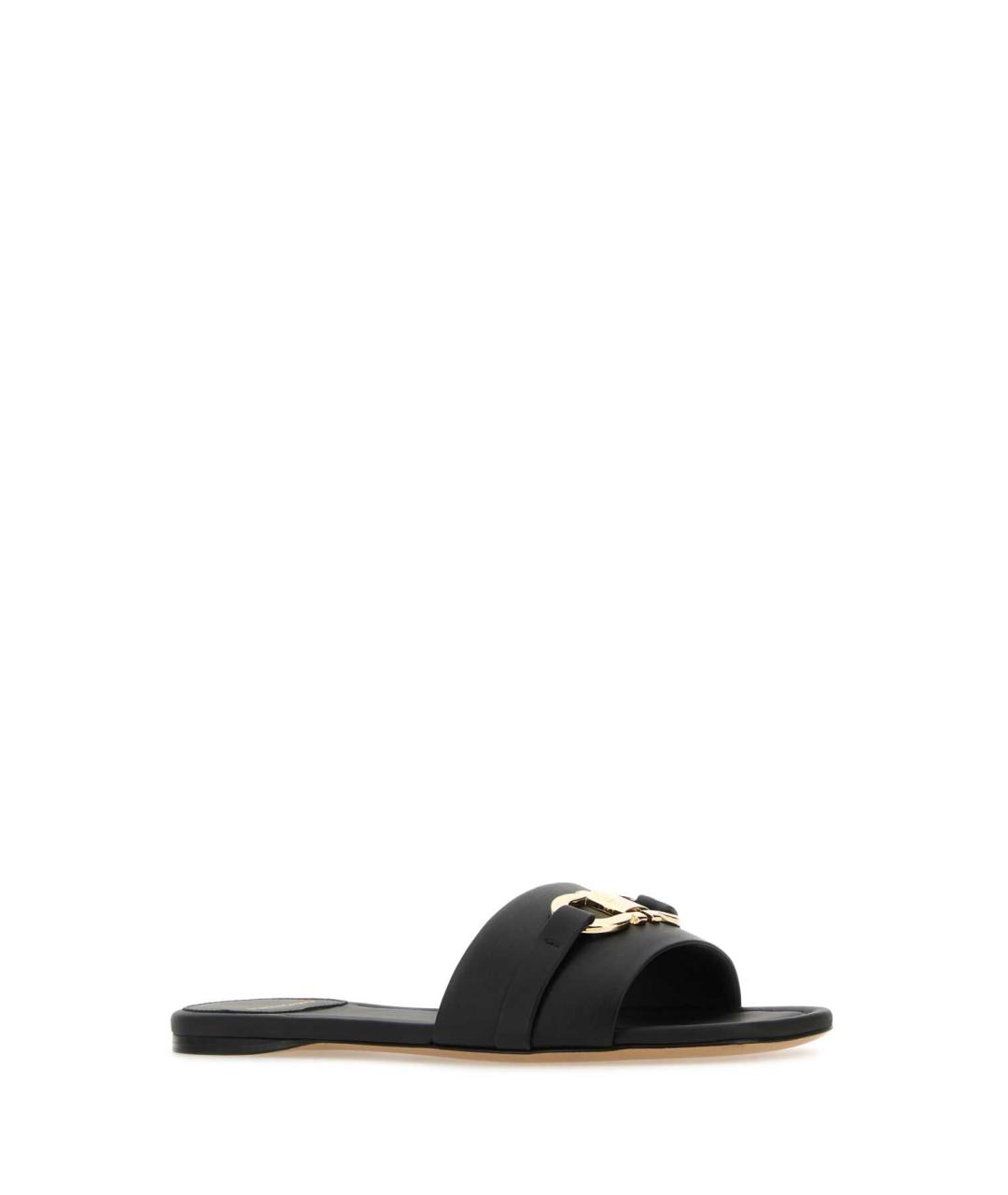 FERRAGAMO Черные кожаные сандалии, фото 2