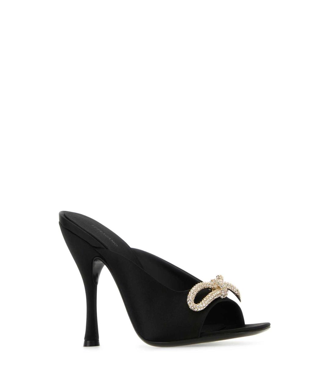 FERRAGAMO Черные текстильные мюли, фото 2