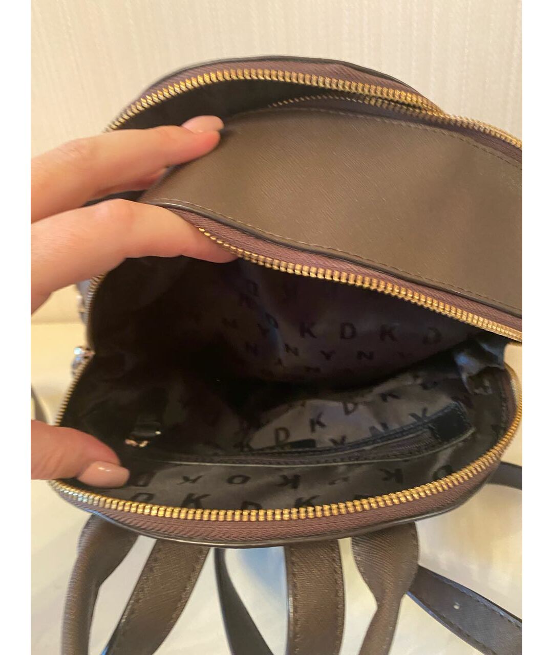 DKNY Коричневый рюкзак из искусственной кожи, фото 6