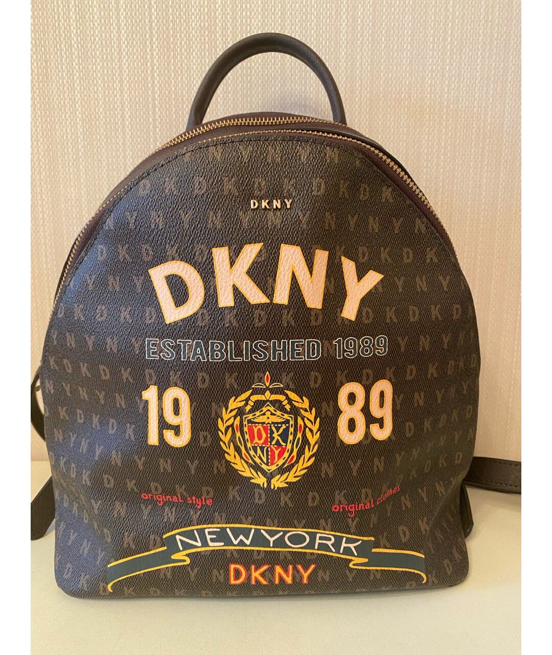 DKNY Коричневый рюкзак из искусственной кожи, фото 7