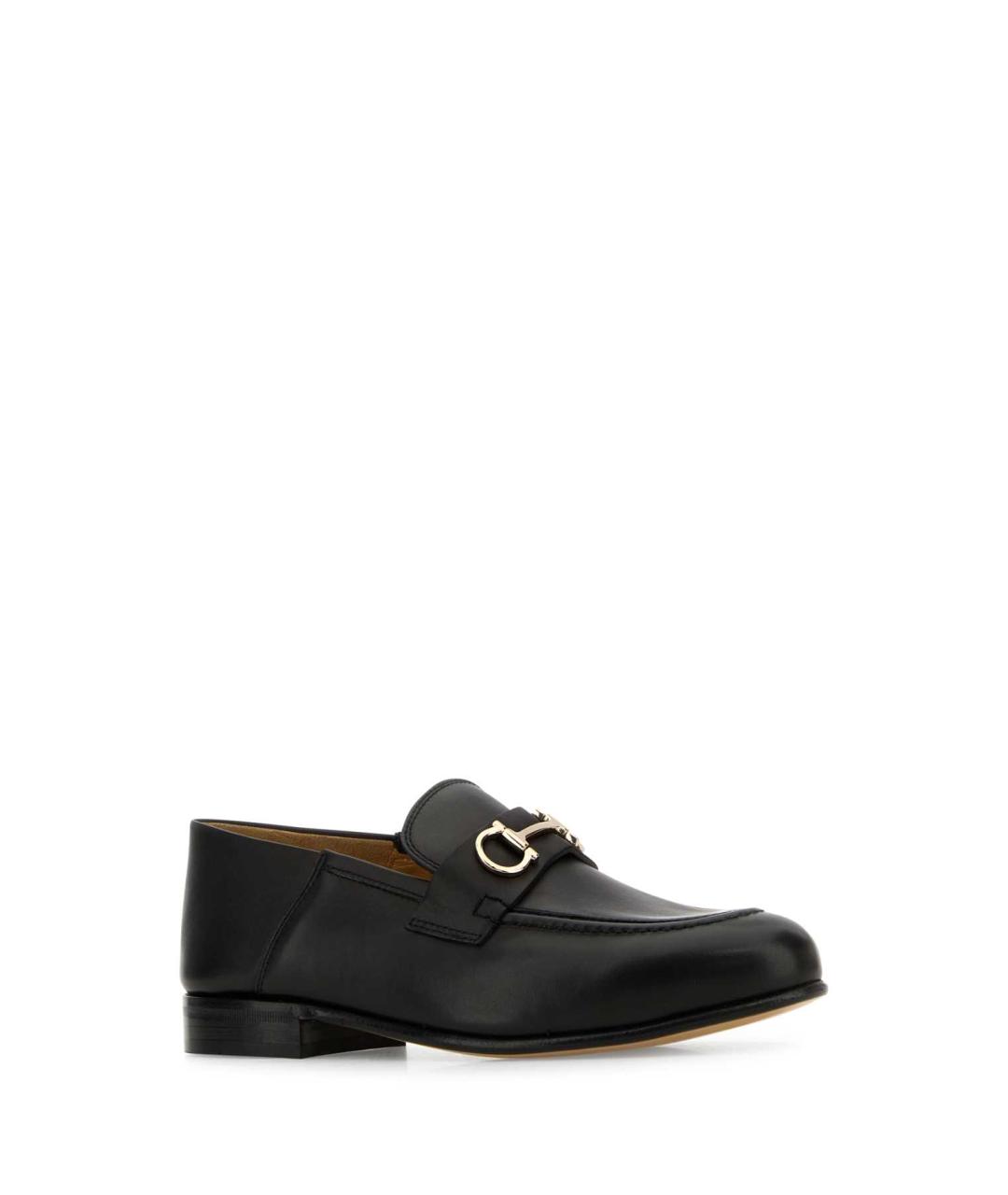 FERRAGAMO Черные кожаные лоферы, фото 2