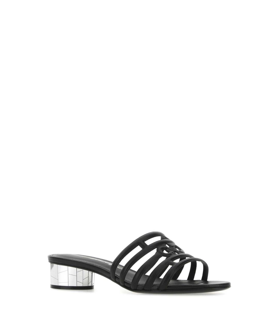 FERRAGAMO Черные кожаные мюли, фото 2