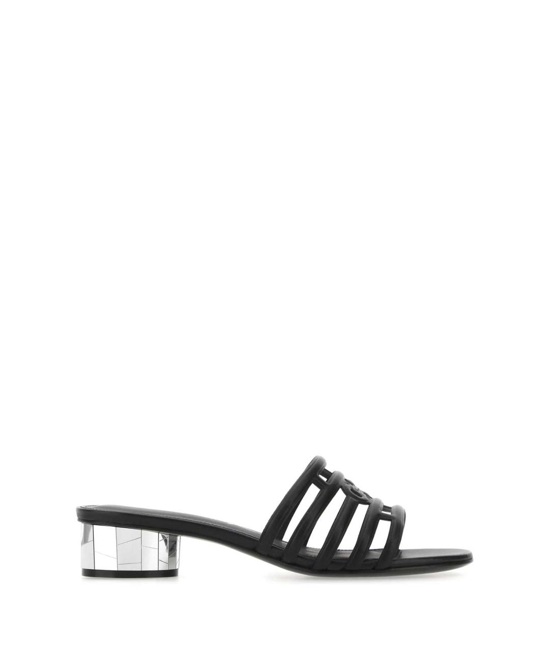 FERRAGAMO Черные кожаные мюли, фото 1