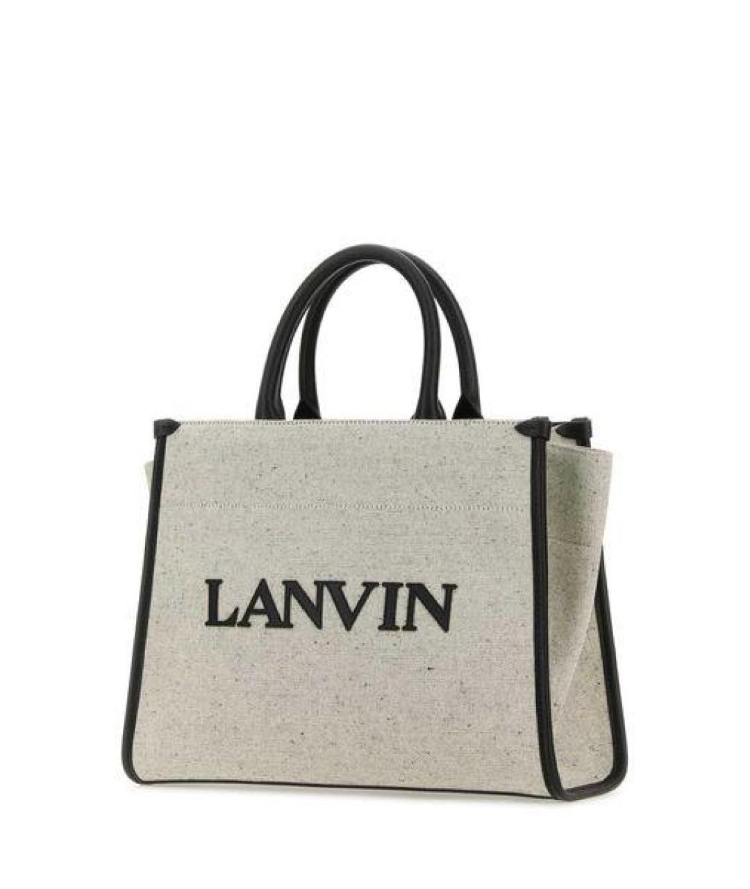 LANVIN Серая тканевая сумка тоут, фото 3