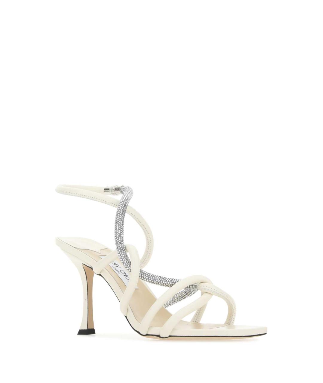 JIMMY CHOO Белые кожаные босоножки, фото 2