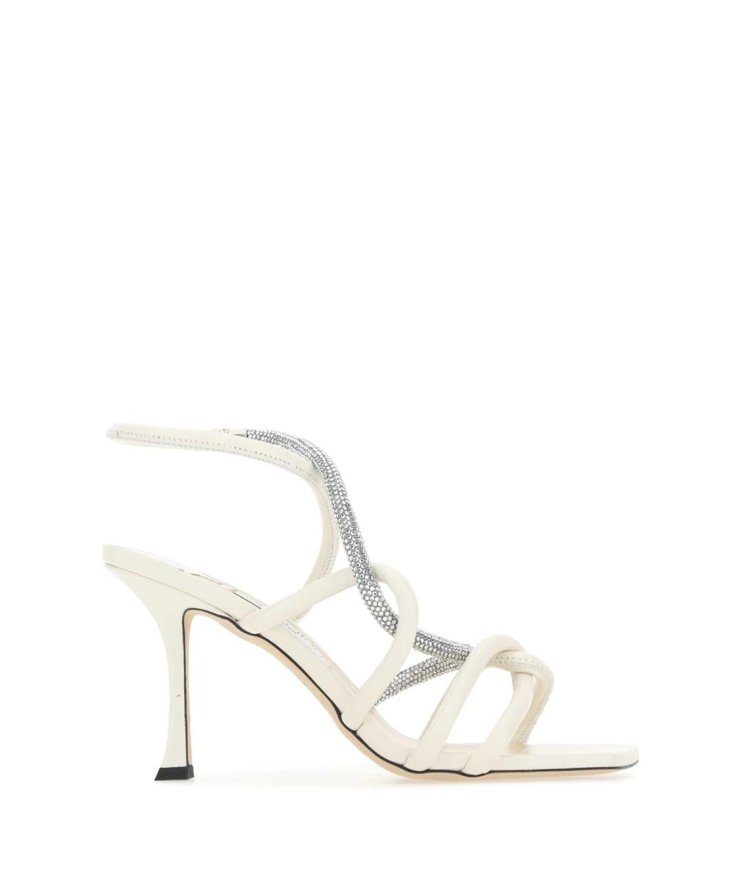 JIMMY CHOO Белые кожаные босоножки, фото 1