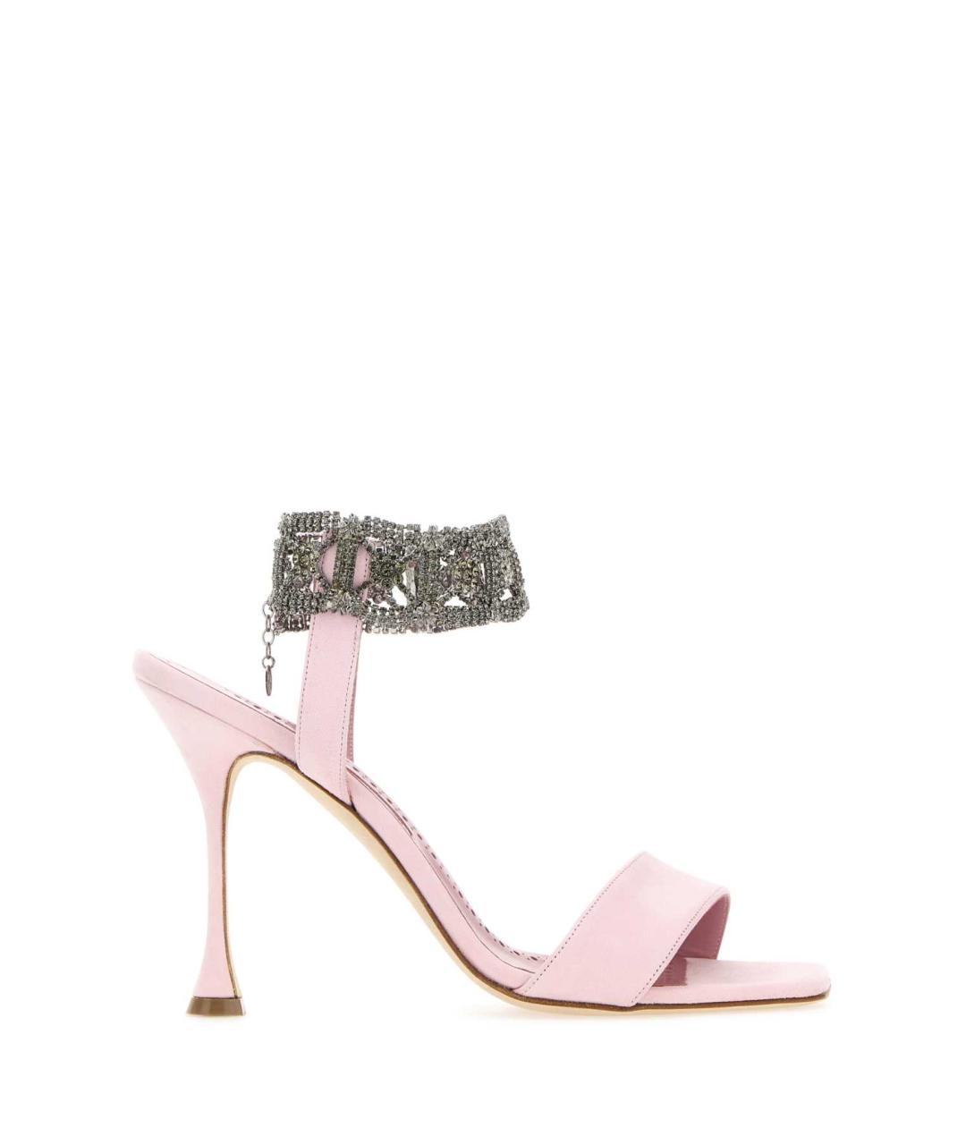 MANOLO BLAHNIK Розовые замшевые босоножки, фото 1