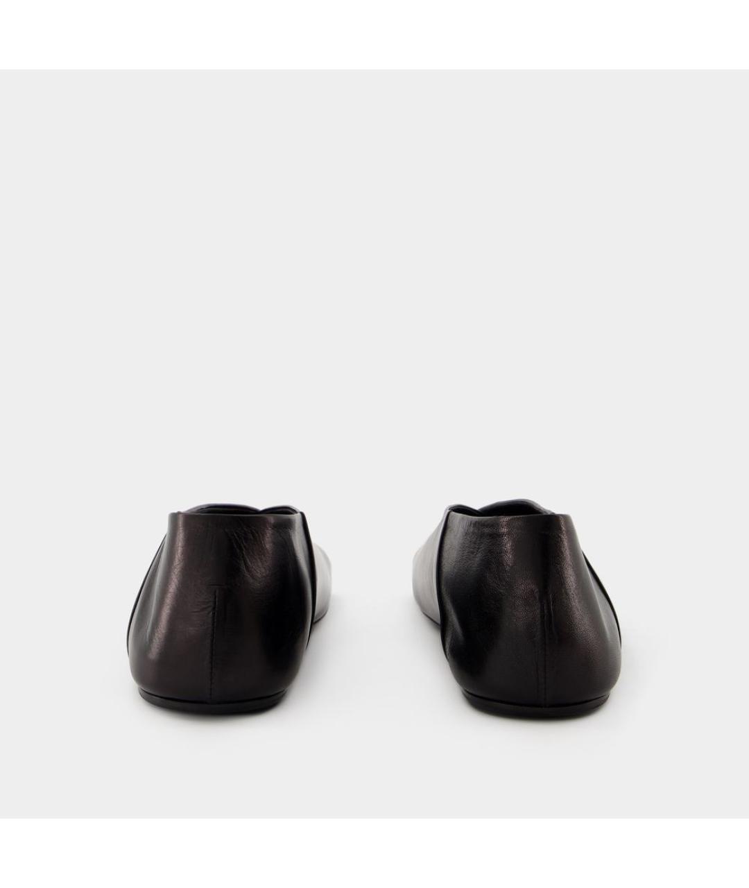 JIL SANDER Черные кожаные балетки, фото 3