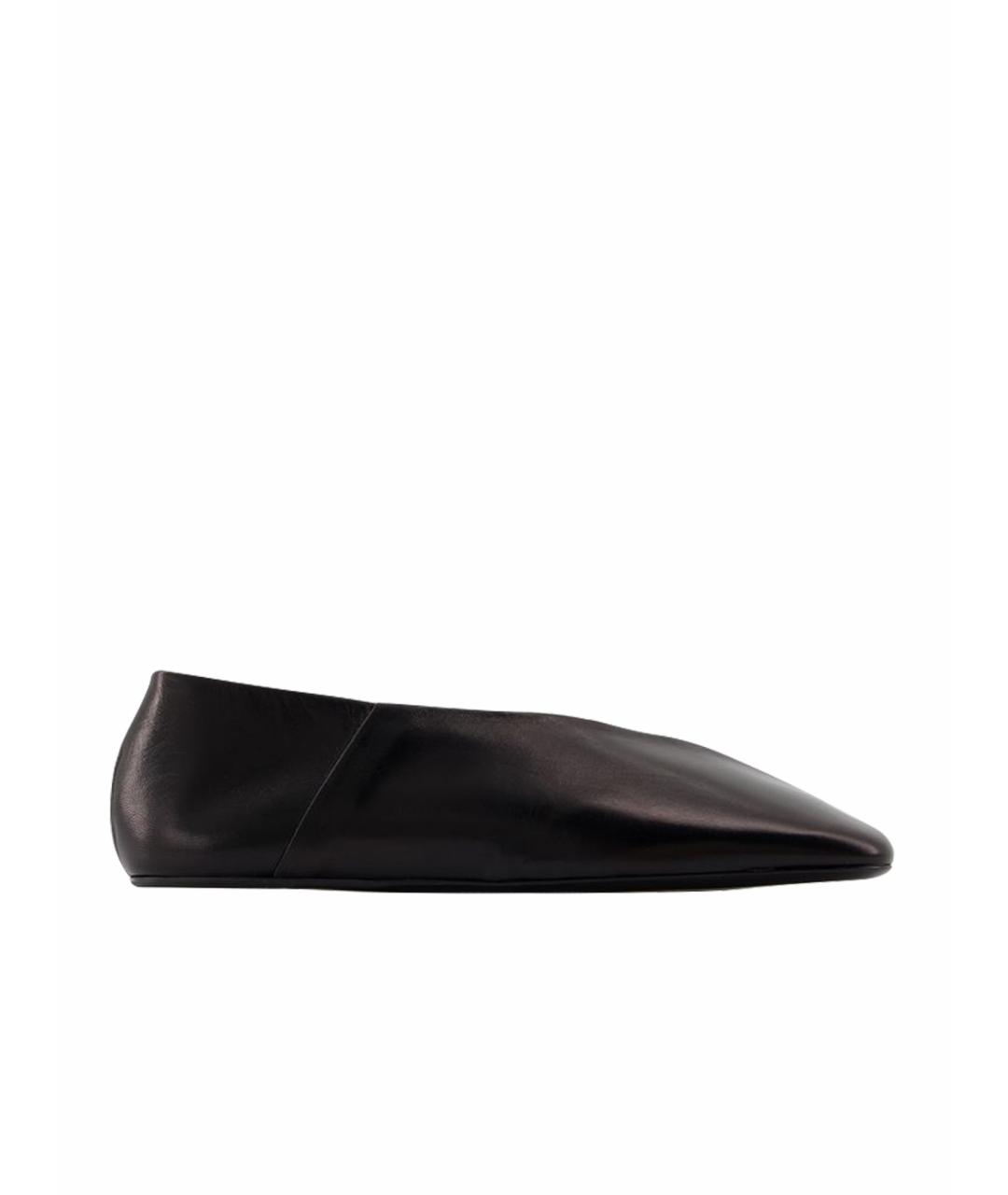 JIL SANDER Черные кожаные балетки, фото 1