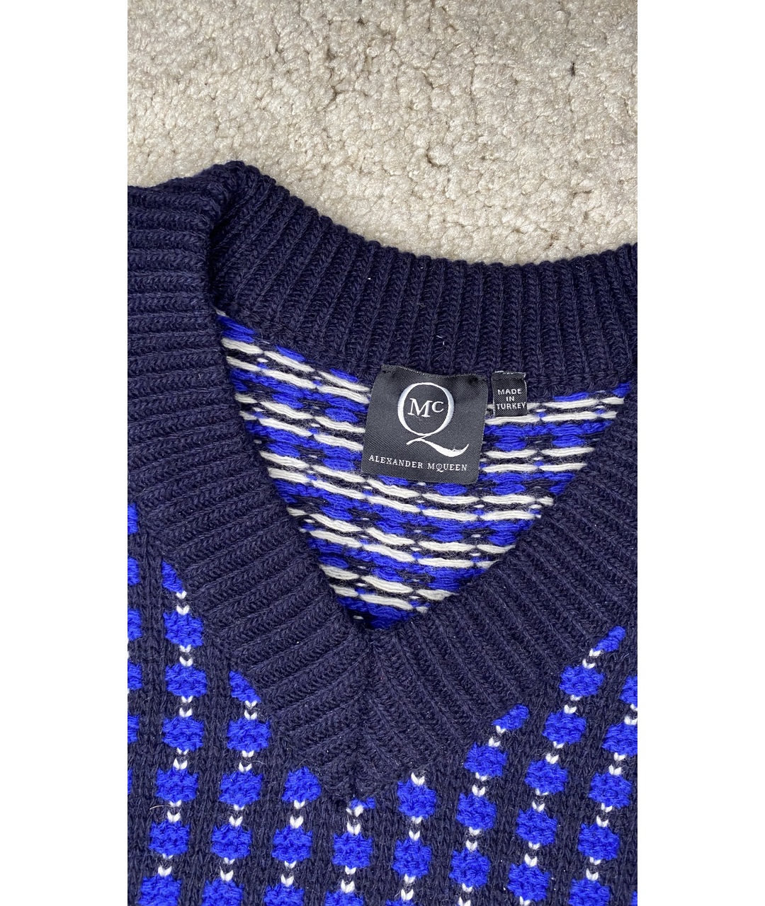 ALEXANDER MCQUEEN Синий шерстяной джемпер / свитер, фото 5