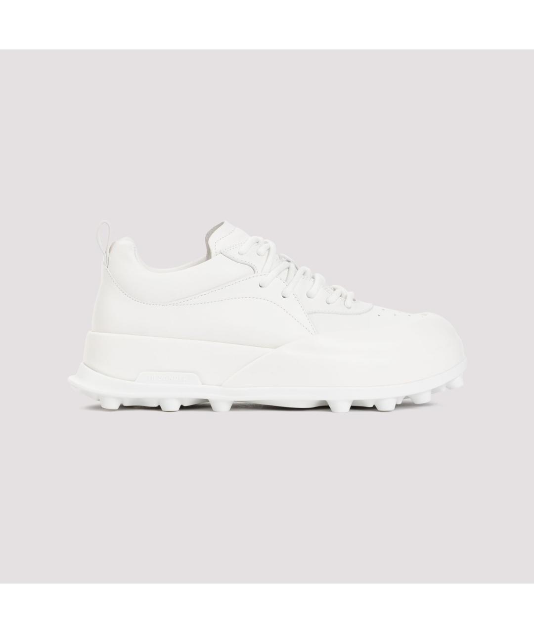 JIL SANDER Белые кожаные низкие кроссовки / кеды, фото 2