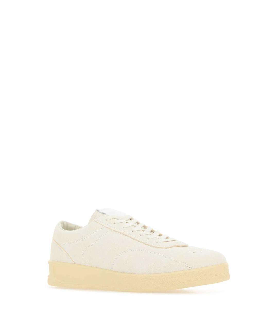 JIL SANDER Бежевые кожаные низкие кроссовки / кеды, фото 2