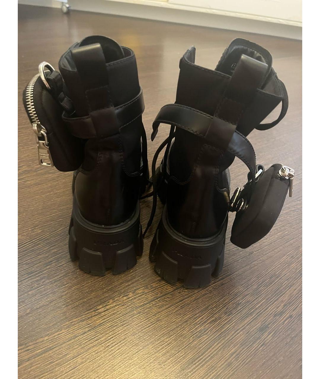 PRADA Черные кожаные ботинки, фото 3
