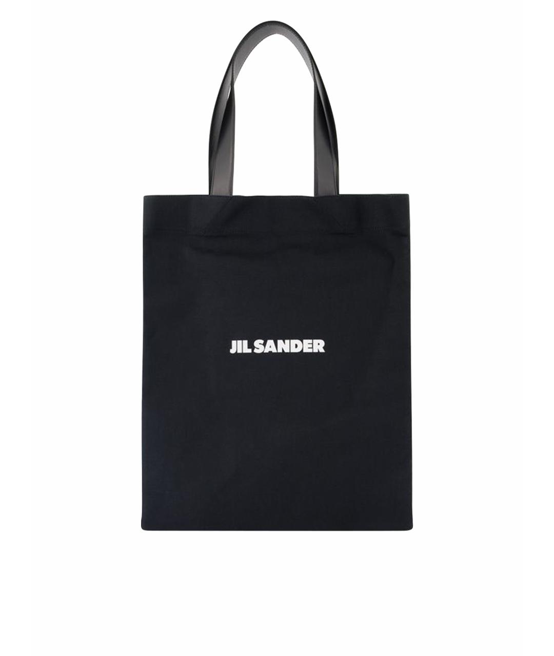 JIL SANDER Черная хлопковая сумка тоут, фото 5