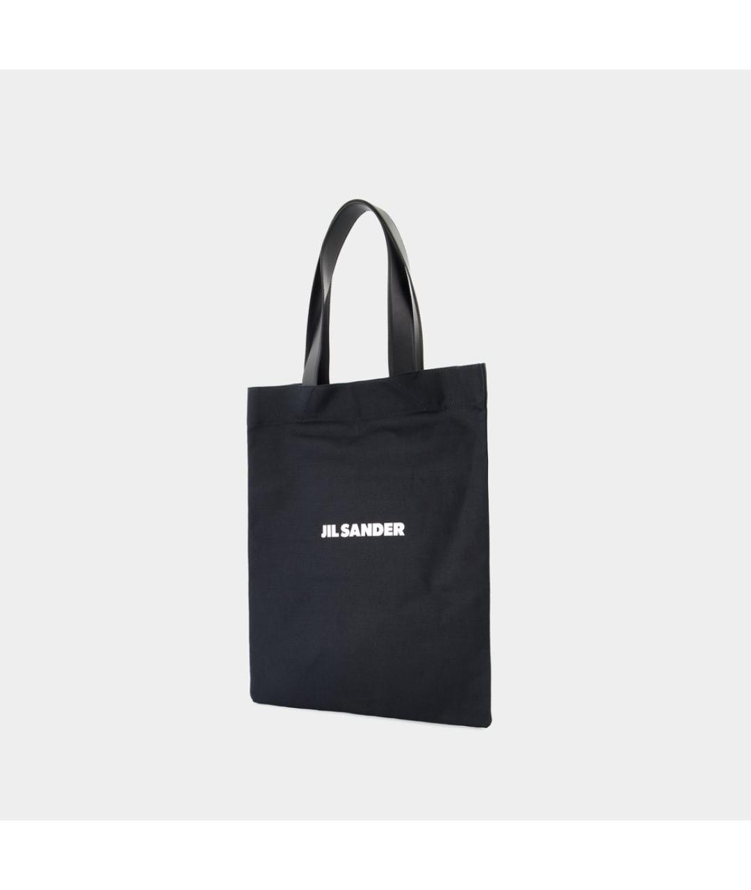 JIL SANDER Черная хлопковая сумка тоут, фото 2