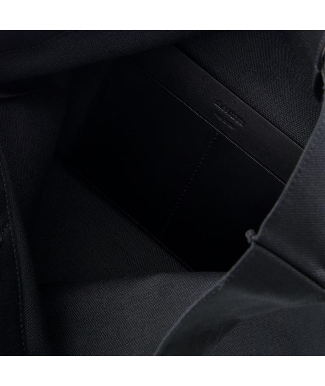 JIL SANDER Черная хлопковая сумка тоут, фото 4