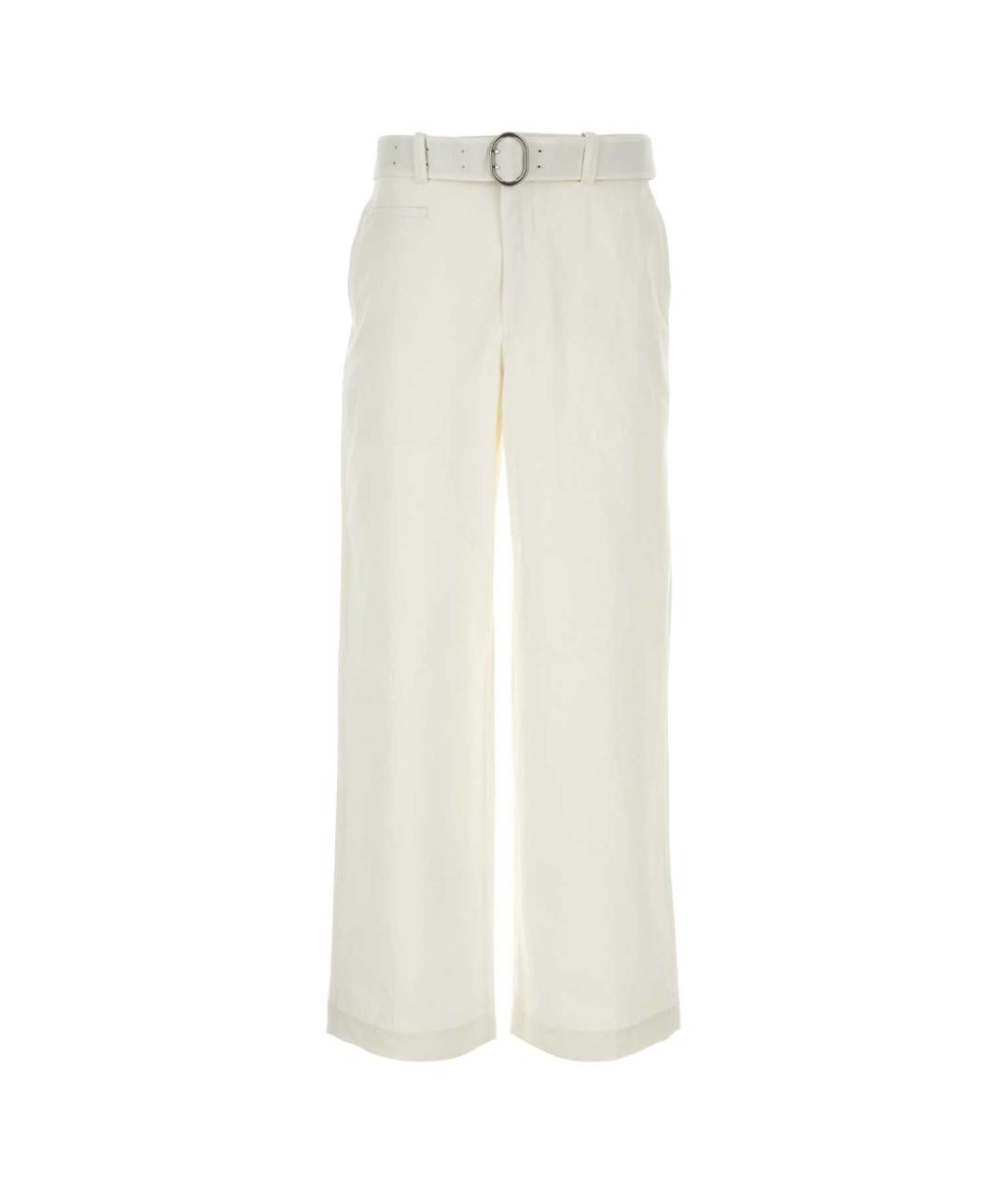 JIL SANDER Бежевые хлопковые прямые брюки, фото 1