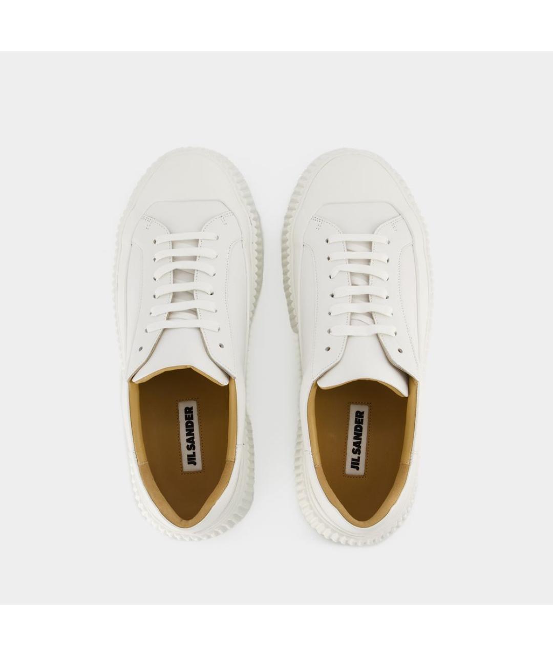 JIL SANDER Белые кожаные кеды, фото 4