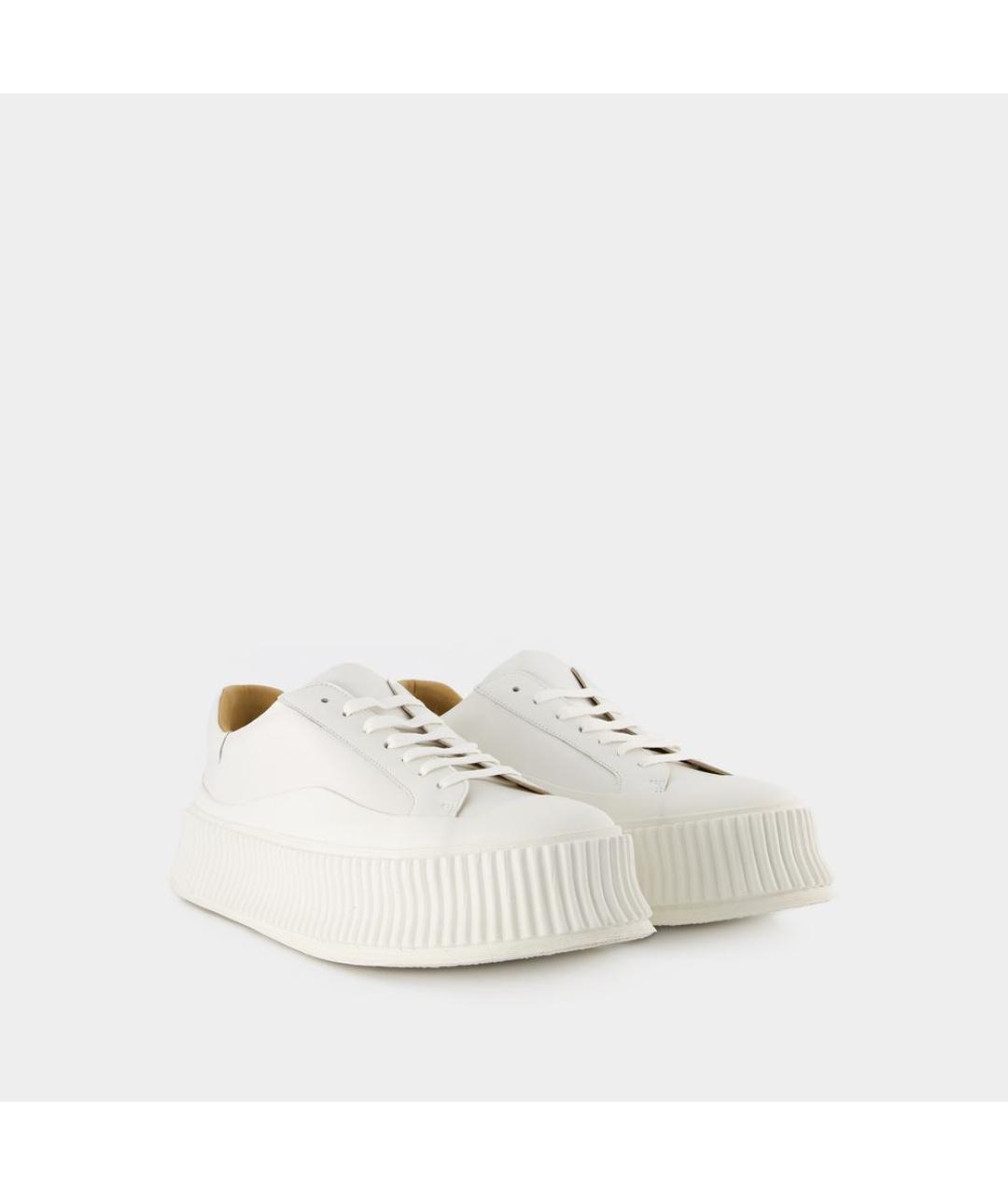 JIL SANDER Белые кожаные кеды, фото 2