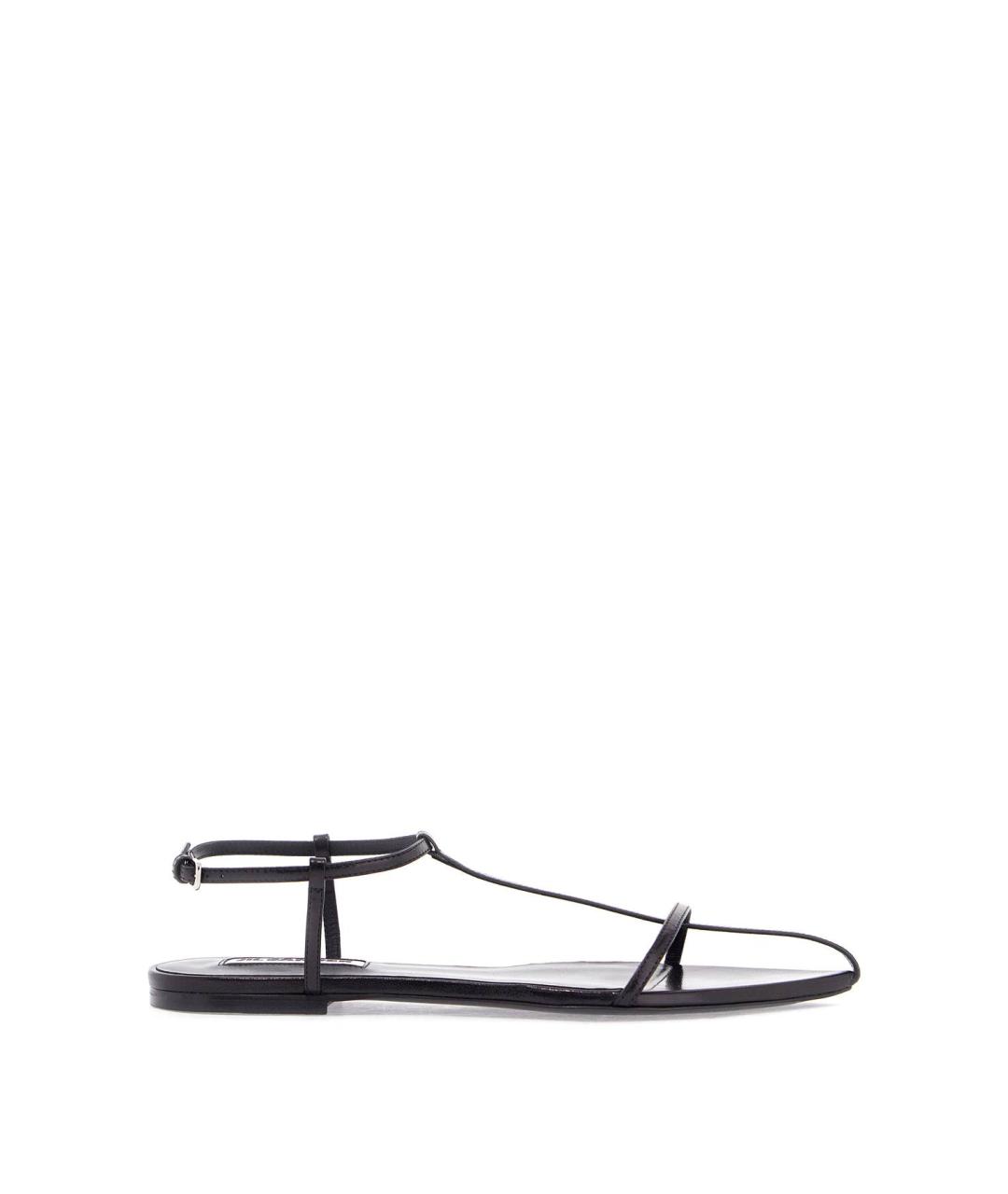 JIL SANDER Черные кожаные сандалии, фото 2