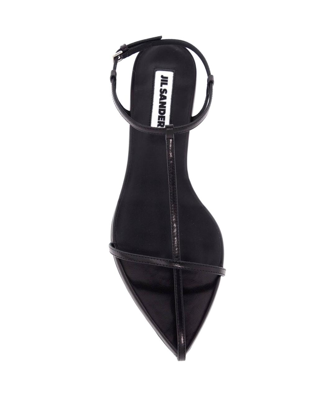JIL SANDER Черные кожаные сандалии, фото 3