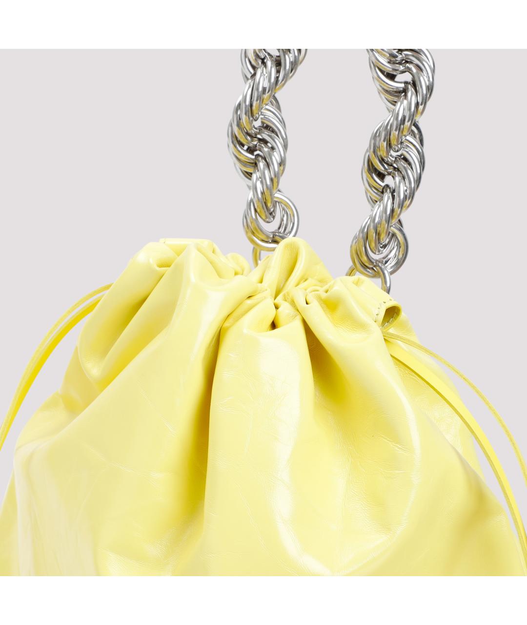 JIL SANDER Желтая кожаная сумка тоут, фото 5