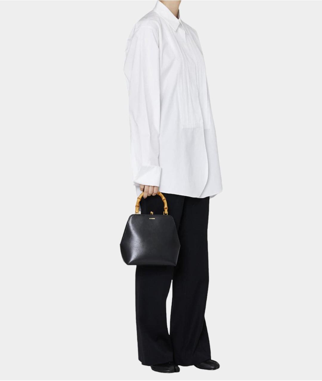 JIL SANDER Черная кожаная сумка с короткими ручками, фото 4