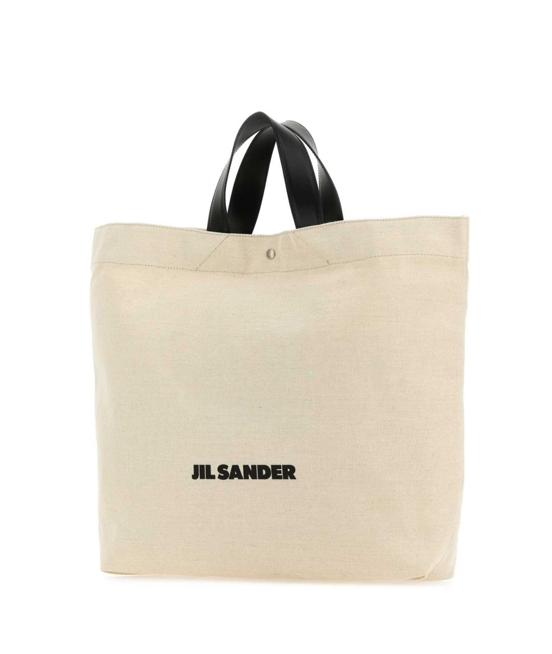 JIL SANDER Бежевая хлопковая сумка тоут, фото 2