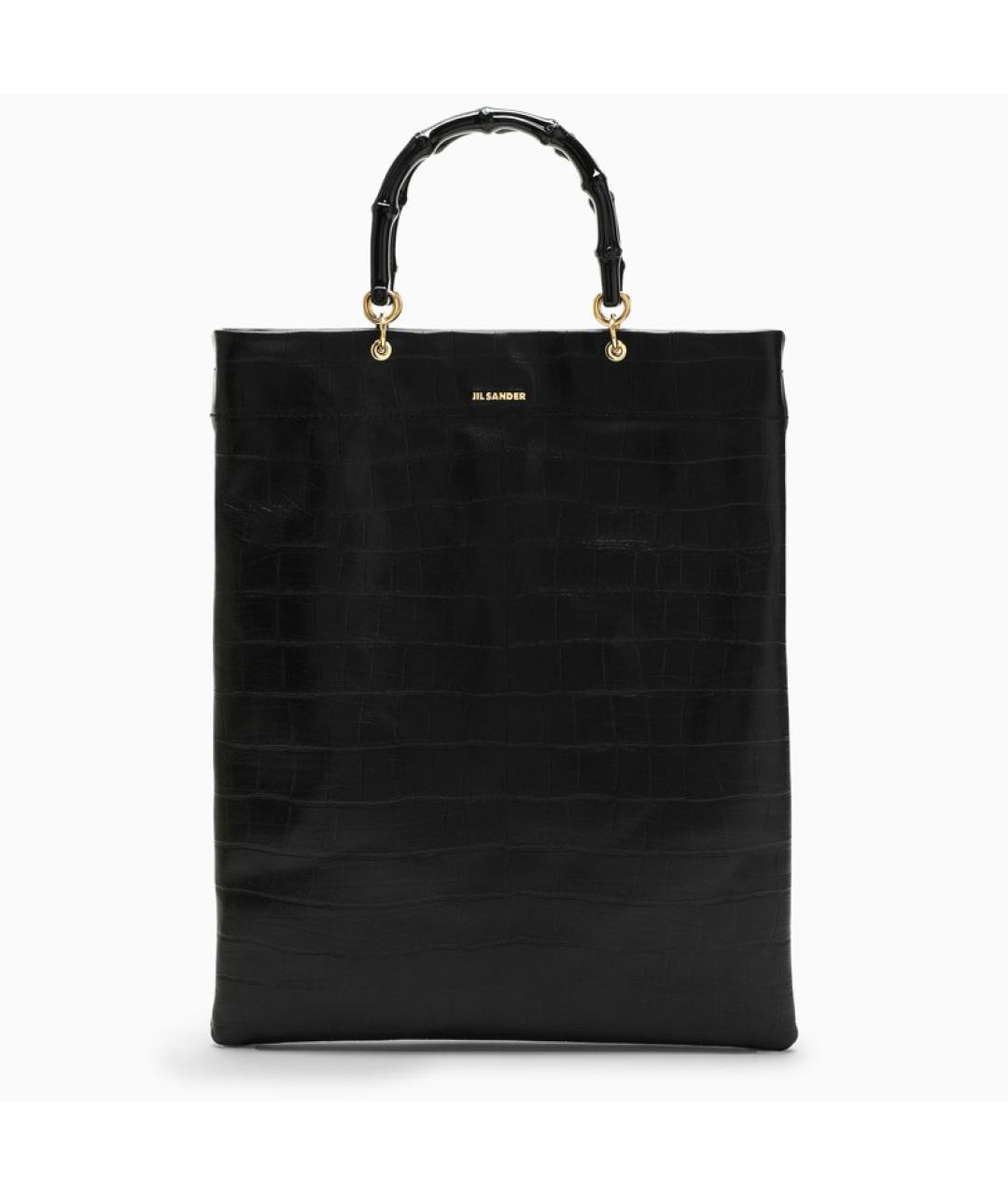 JIL SANDER Черная кожаная сумка с короткими ручками, фото 1