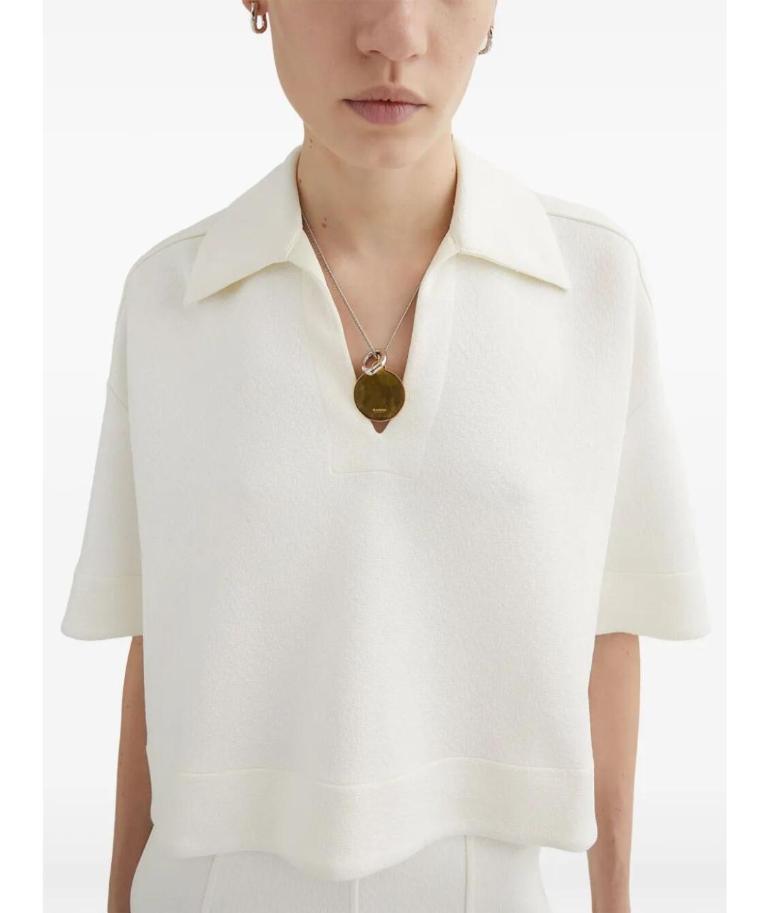 JIL SANDER Белая вискозная футболка, фото 4