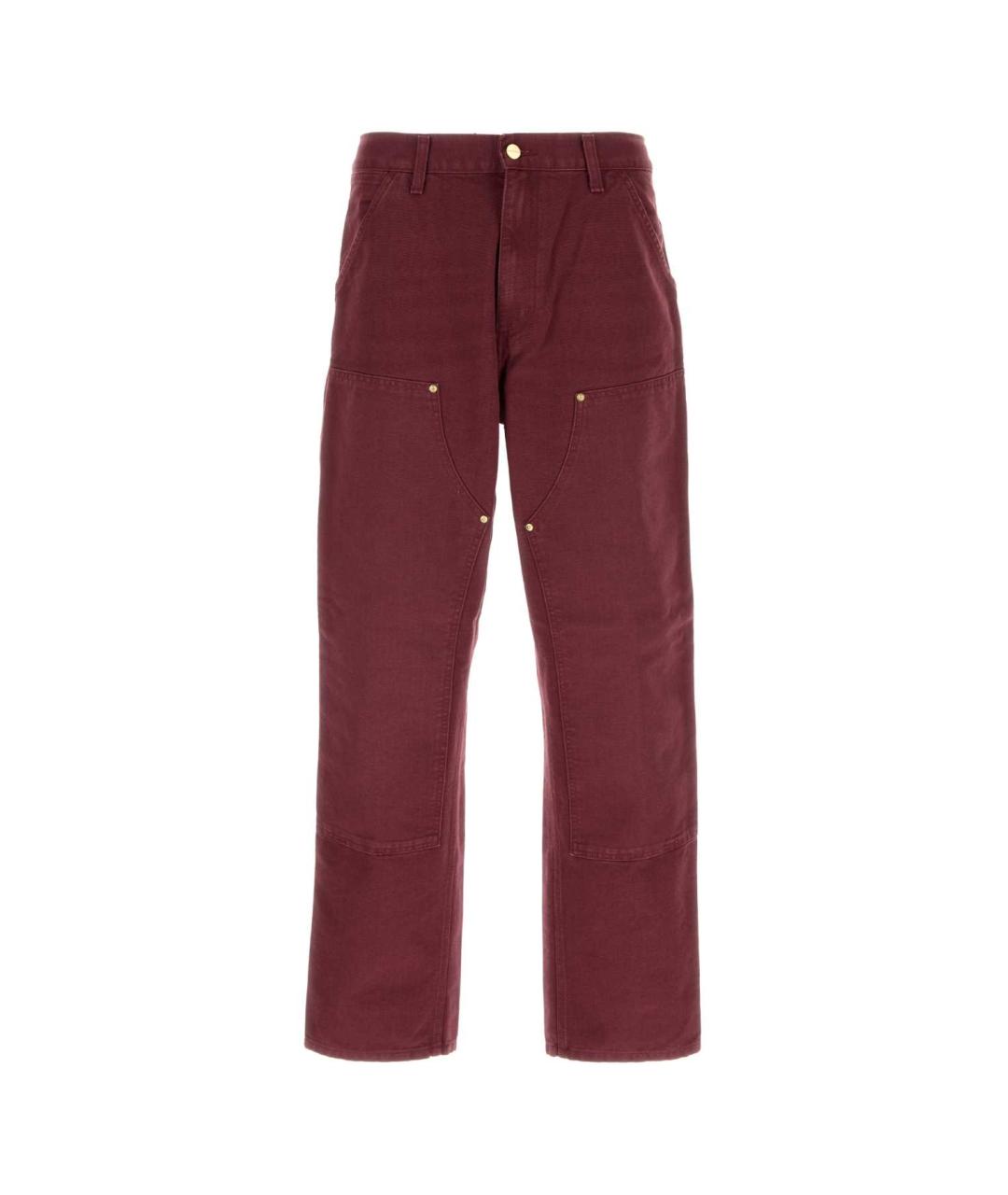 CARHARTT WIP Бордовые хлопковые прямые джинсы, фото 1